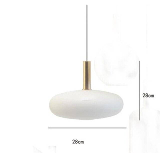 Suspension moderne LED avec abat-jour oval blanc et métal doré Loft - vue 7 sur 7