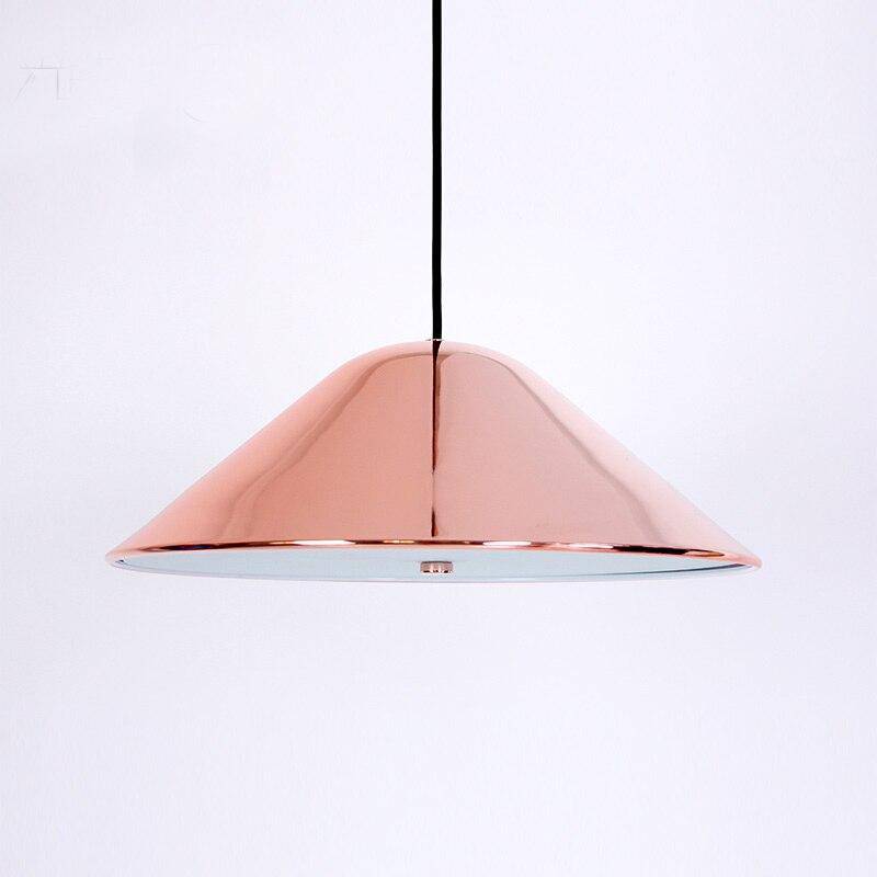 Suspension design LED avec abat-jour arrondi rose gold Loft - vue 5 sur 4