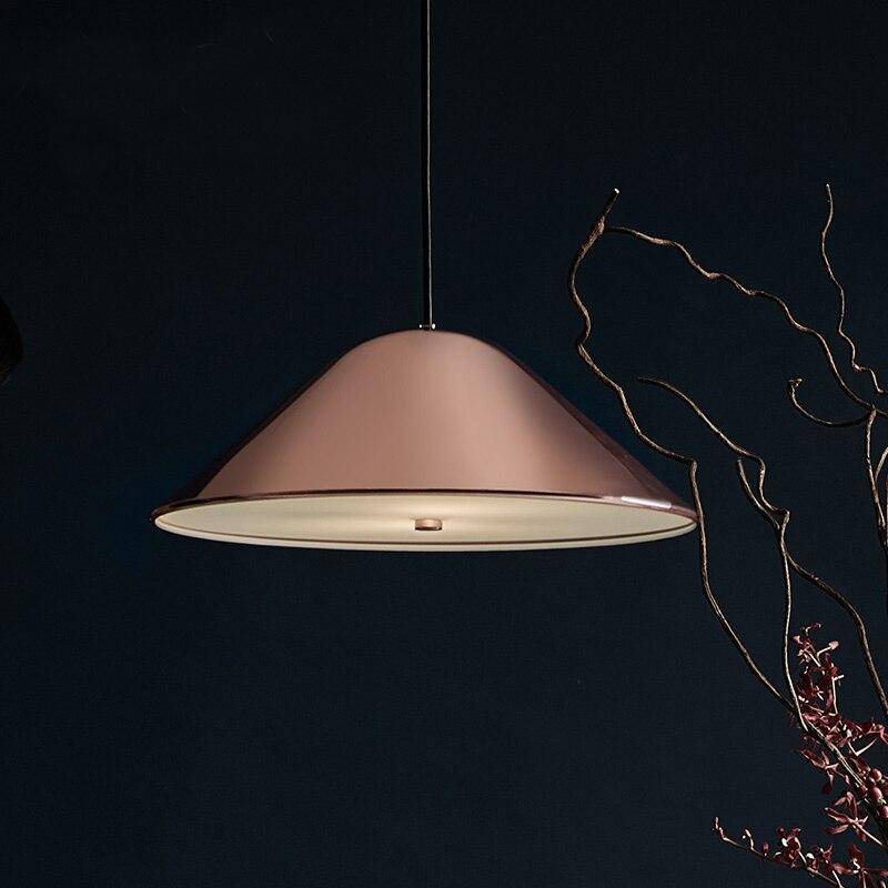 Suspension design LED avec abat-jour arrondi rose gold Loft - vue 3 sur 4