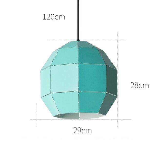 Suspension design à LED en métal coloré style scandinave - vue 12 sur 13