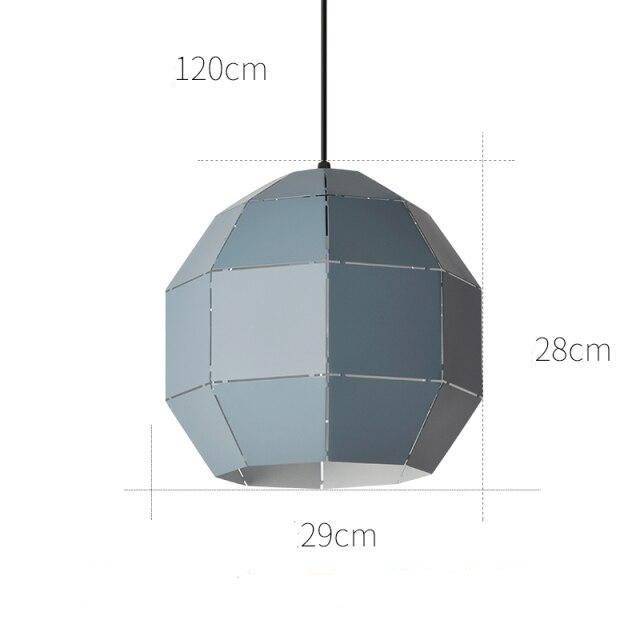 Suspension design à LED en métal coloré style scandinave - vue 11 sur 13