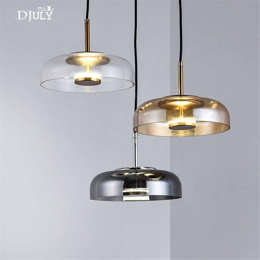 Suspension design à LED avec abat-jour en verre et finitions Luxury - vue 5 sur 8