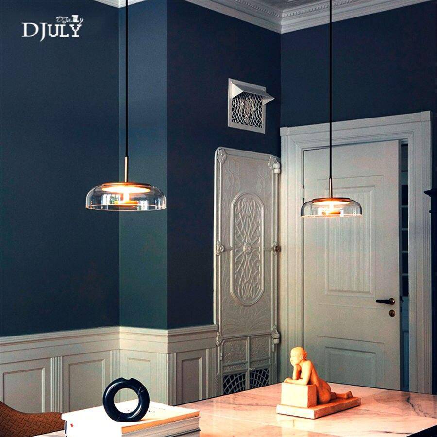Suspension design à LED avec abat-jour en verre et finitions Luxury - vue 4 sur 8