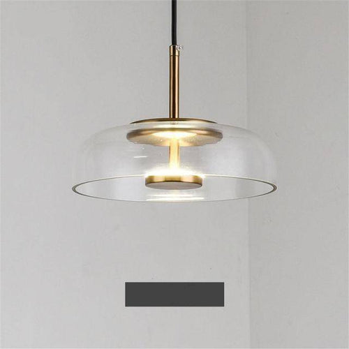 Suspension design à LED avec abat-jour en verre et finitions Luxury