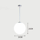 Suspension design à LED en verre blanc Loft