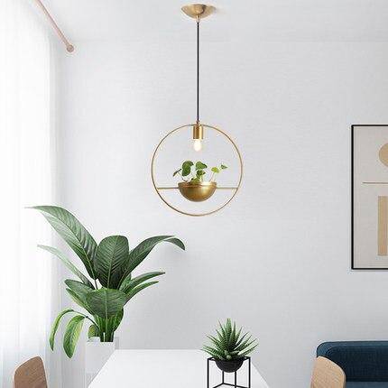 Suspension LED design cercle avec boule à plante Ring - vue 4 sur 6