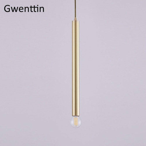 Suspension design cylindre doré à LED Simple - vue 8 sur 7