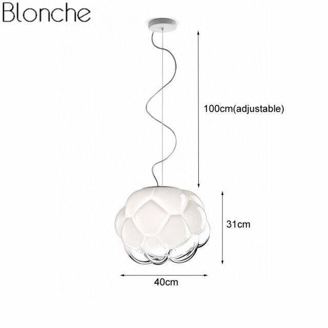 Suspension moderne à LED en verre style Cloud