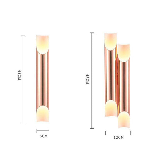 Applique murale design LED cylindre ouvert rose gold - vue 7 sur 8