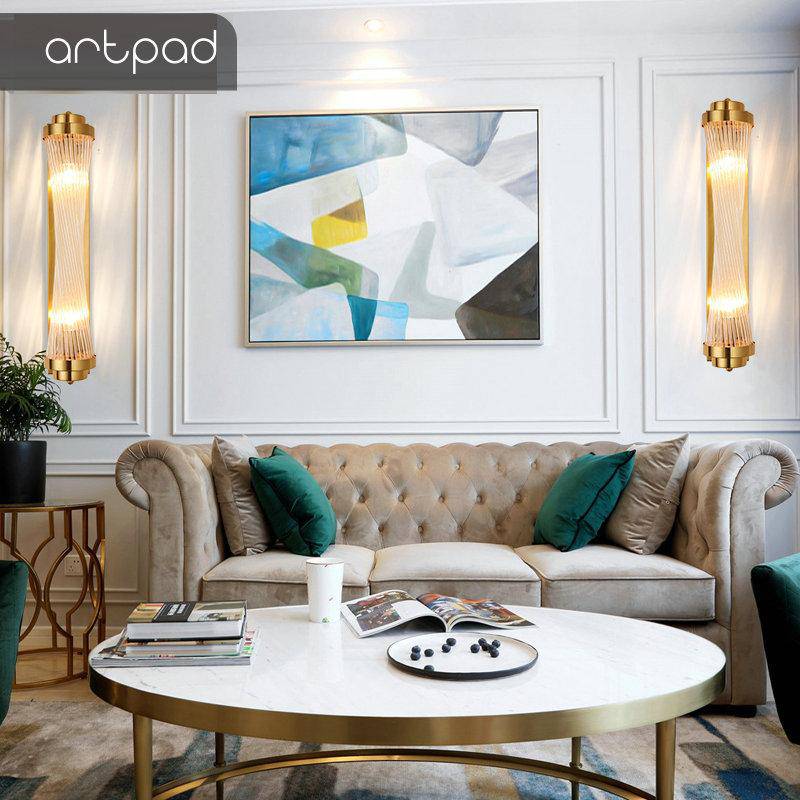 Applique murale LED doré avec lampe en verre - vue 3 sur 5