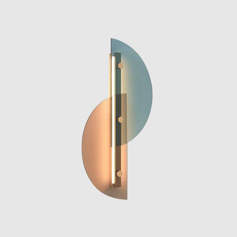 Applique murale design LED avec demi cercle en verre coloré