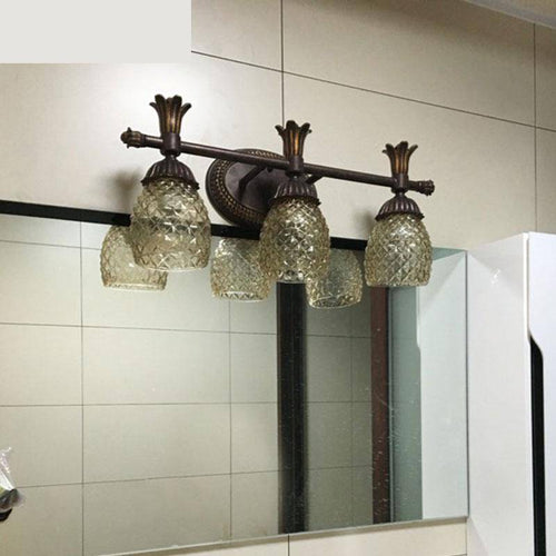 Applique murale rétro LED avec abat-jour en verre diamant