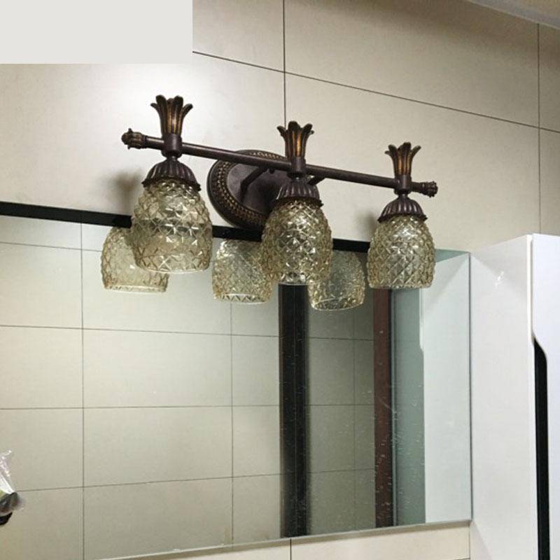Applique murale rétro LED avec abat-jour en verre diamant