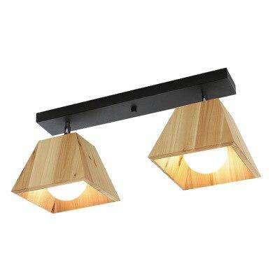 Plafonnier avec lampe en cône de bois Japanese - vue 6 sur 9