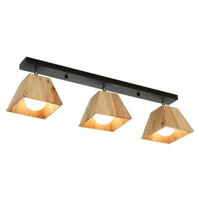 Plafonnier avec lampe en cône de bois Japanese - vue 4 sur 9