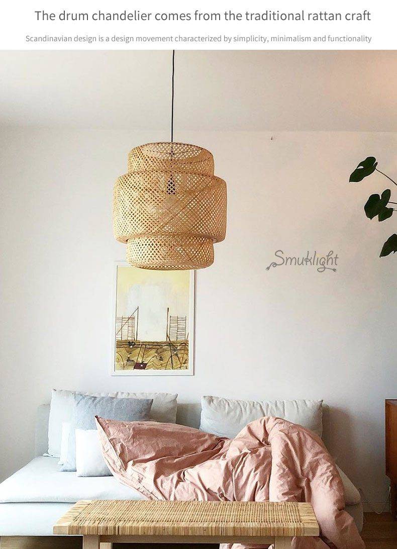 Suspension en bambou rotin de plusieurs formes Chinese - vue 8 sur 10