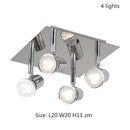 Plafonnier LED chromé à spots Home