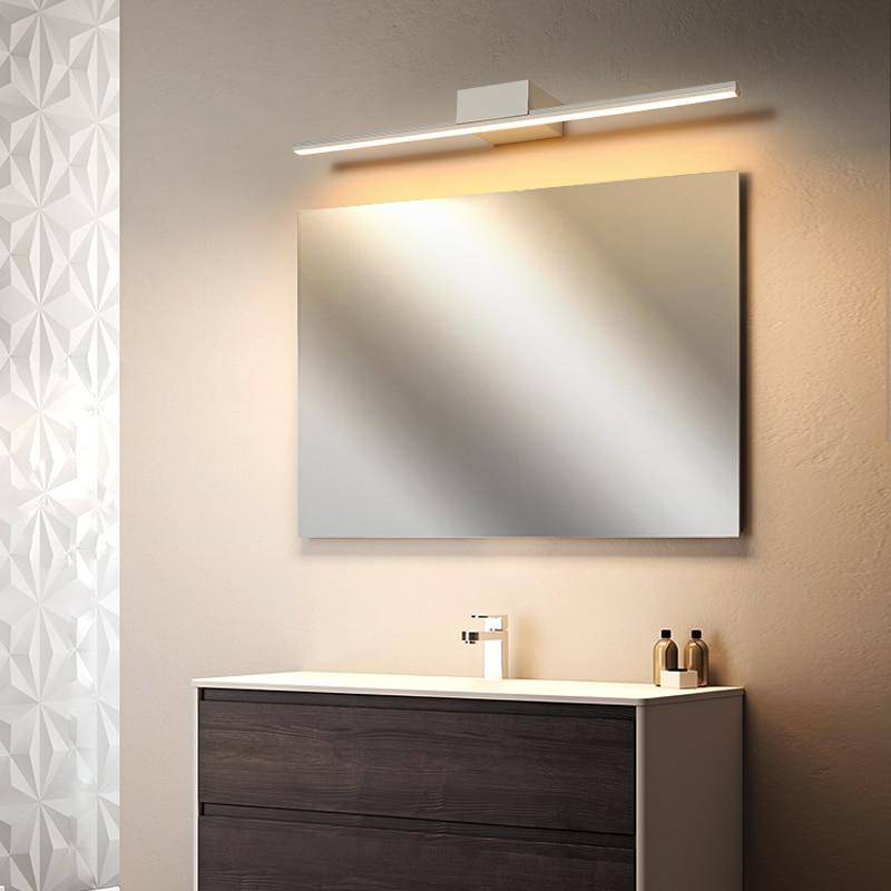 Lumière miroir de salle de bain 6W 42CM, Applique murale de salle de bain  avec interrupteur blanc neutre 4000K 730LM, IP44 étanche Luminaire de salle  de bain AC100-240V, LED moderne