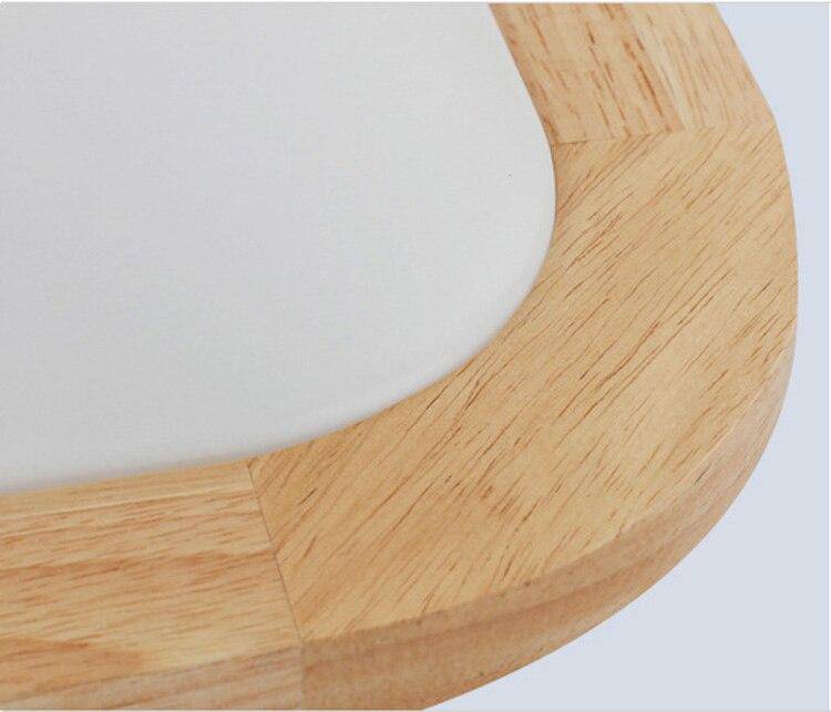 Plafonnier en bois à LED rectangle à bords arrondis - vue 5 sur 4