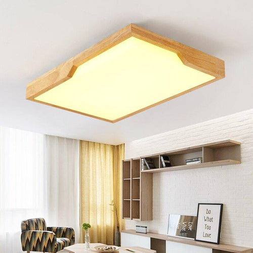 Plafonnier rectangle en bois à LED Tatami - vue 2 sur 5