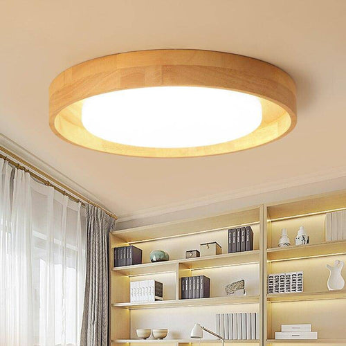 Plafonnier en bois à LED rond design Solid - vue 3 sur 4