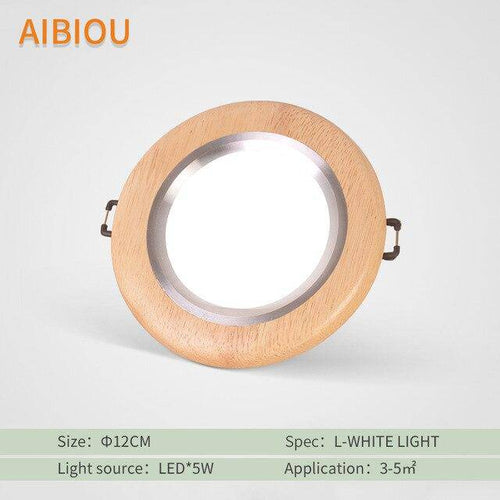 Plafonnier à LED spot en bois Aibiou