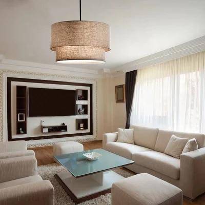 Suspension LED cylindrique en tissu Foyer