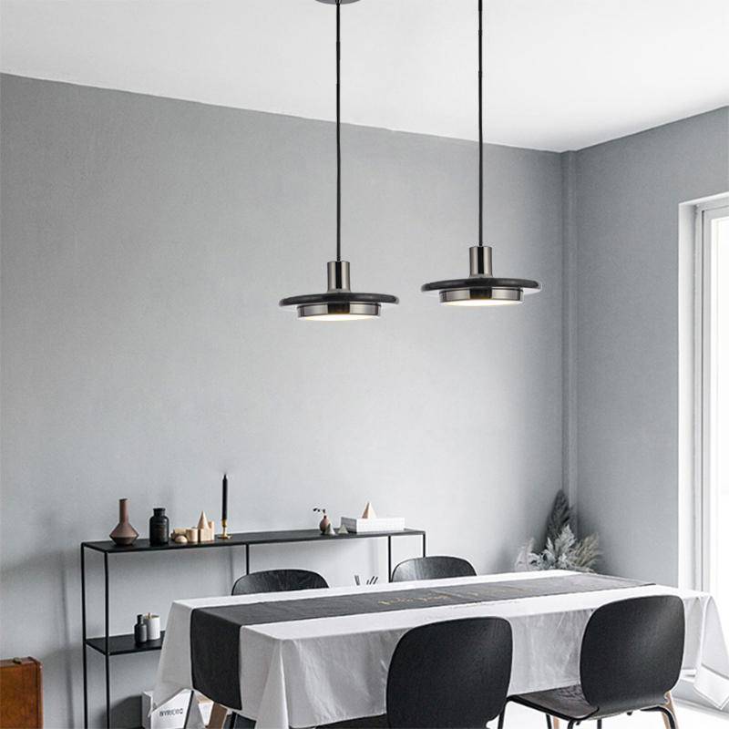 Suspension design en verre et style marbre Line