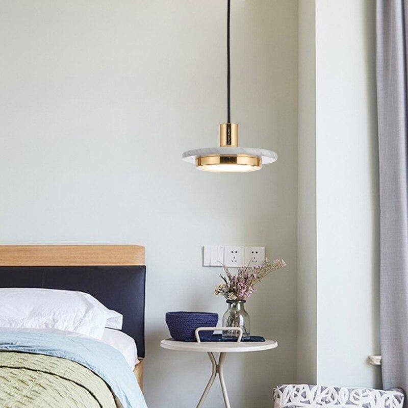Suspension design en verre et style marbre Line - vue 8 sur 9