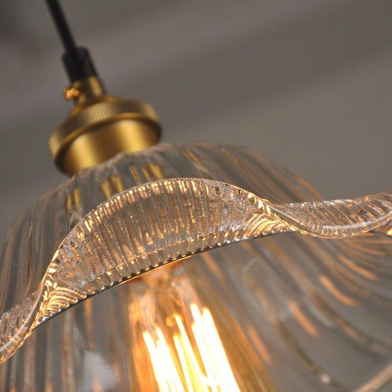 Suspension en verre et base doré Vintage - vue 5 sur 5