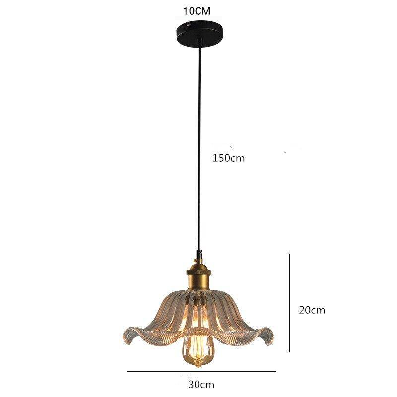 Suspension en verre et base doré Vintage - vue 4 sur 5