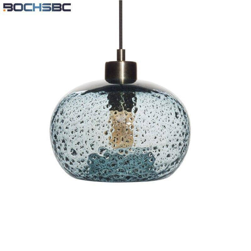 Suspension design LED arrondie en verre coloré Life