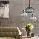 Suspension design LED arrondie en verre coloré Life