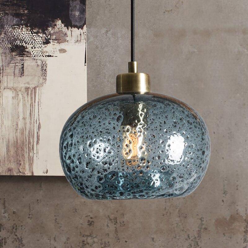 Suspension design LED arrondie en verre coloré Life - vue 5 sur 6