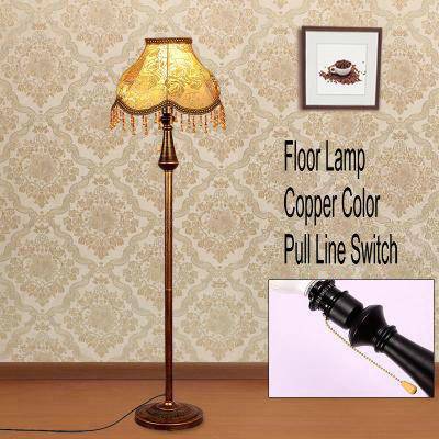 Lampadaire LED abat-jour en tissu sur pied