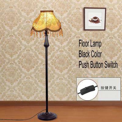 Lampadaire LED abat-jour en tissu sur pied