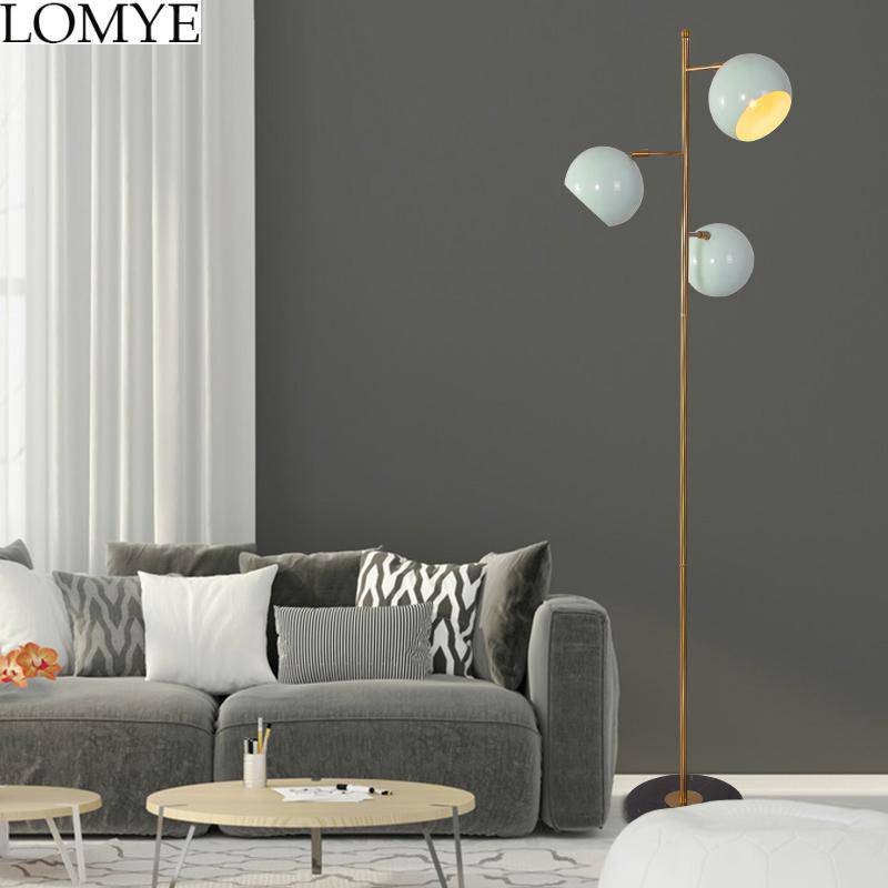 Lampadaire LED doré design avec lampes orientables blanches - vue 5 sur 4