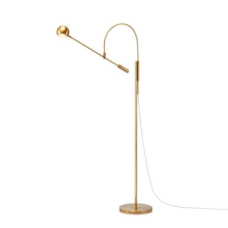 Lampadaire design doré arrondi Designer
