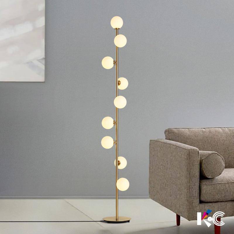 Lampadaire design à LED avec plusieurs boules de verre Head - vue 4 sur 5