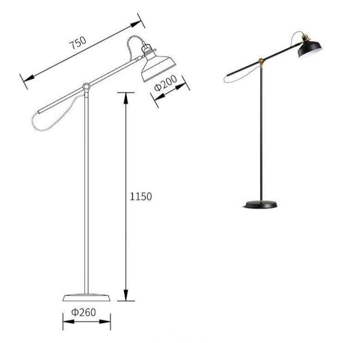 Retro adjustable modern floor lamp - vue 6 sur 6