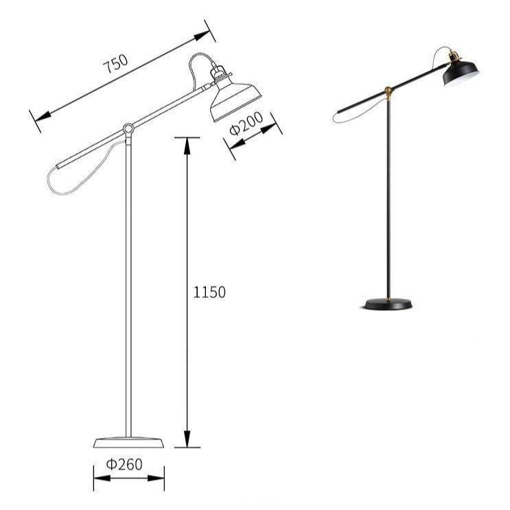 Retro adjustable modern floor lamp - vue 6 sur 6