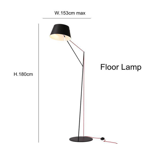 Lampadaire design noir Long