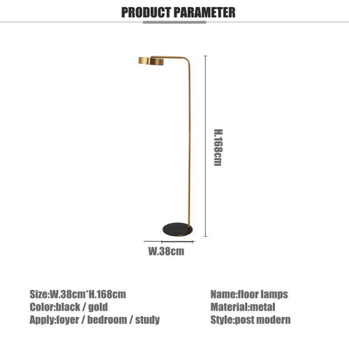 Lampadaire design doré arrondi Study
