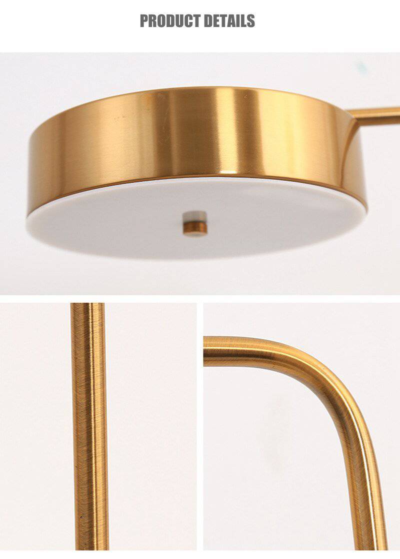 Lampadaire design doré arrondi Study - vue 6 sur 12