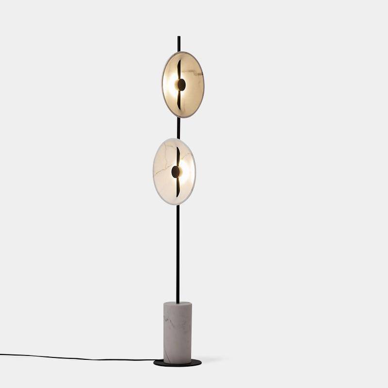 Lampadaire design à LED avec ronds et base en marbre Tripot - vue 6 sur 7