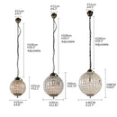 Suspension rétro à LED boule en verre cristal Luxury