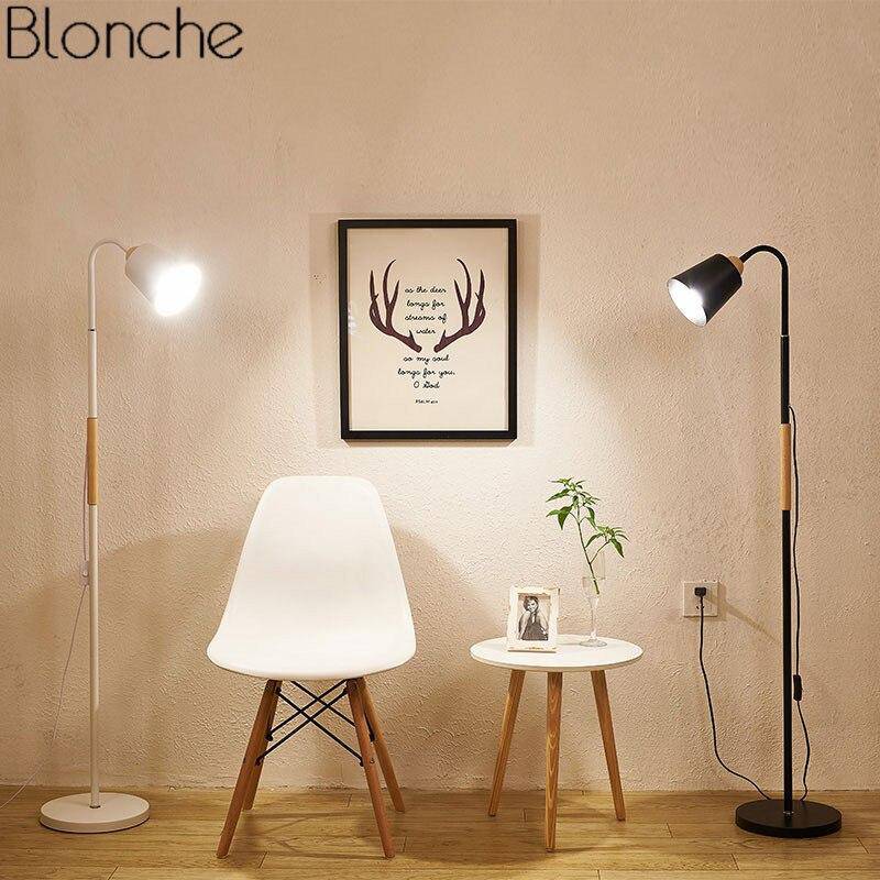 Lampadaire moderne LED en métal et bois Decor - vue 4 sur 6