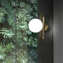 Applique murale design à LED avec anneau doré et boule en verre Sconce