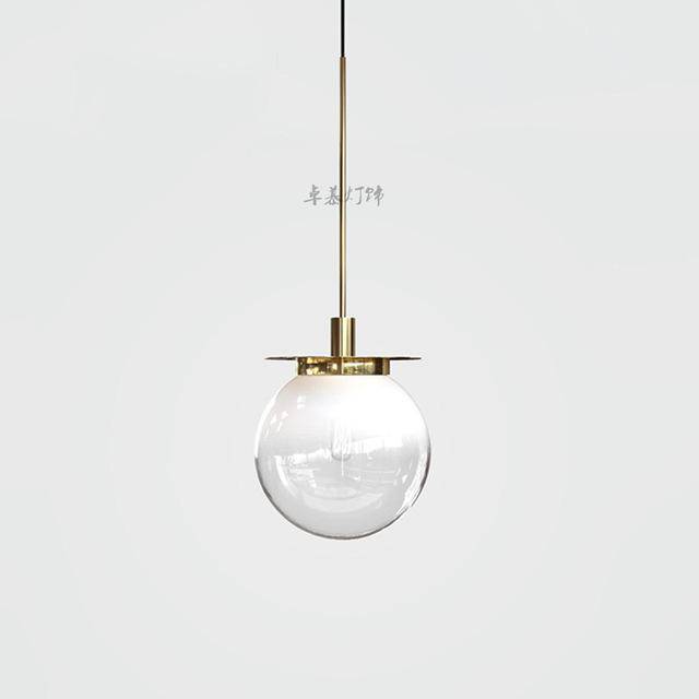 Suspension design en verre et base dorée Modern - vue 5 sur 11