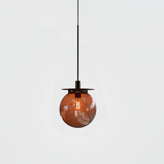 Suspension design en verre et base dorée Modern - vue 3 sur 11
